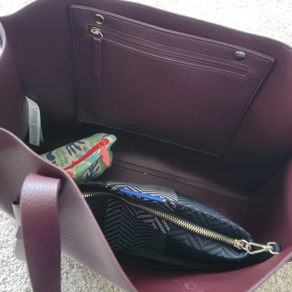 Rachel Zoe Plum Pebbled Leather Tote - Picture 2 of 3